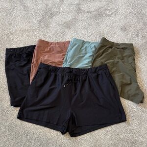 5 pairs of Old Navy Women's Athletic Shorts - Black, Brown, Green, Blue